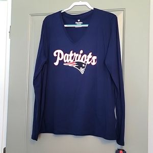 NWT! XXL Fanatics New England Patriots Navy Long Sleeve Top